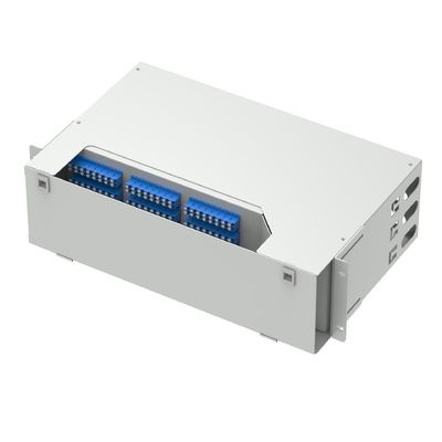 Quadro de distribuição subóptico para 96 núcleos Equipamento de fibra óptica Cinza/preto LC Tipo UPC