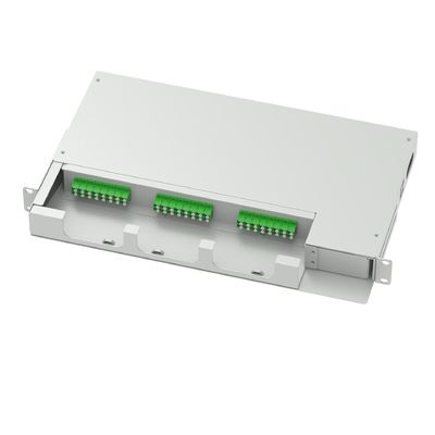 24 Núcleos LC APC Tipo 19 polegadas Swing Patch Panel Quadro de Distribuição Subóptica Melhor Cinza