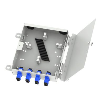 FTTX Network ODN Metal Mini Fiber Optic FTTH Terminal Box 8 Distribuição de núcleo com conectores LC e SC