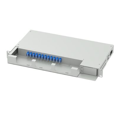 Rede ODN 12 Núcleos Quadro de Distribuição Óptica LC UPC Tipo 19 polegadas Swing Patch Panel
