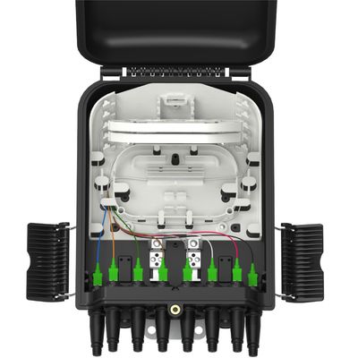 Caixa de distribuição de fibra óptica de 8 portas montável em parede/pólo para rede FTTX IP65 ao ar livre