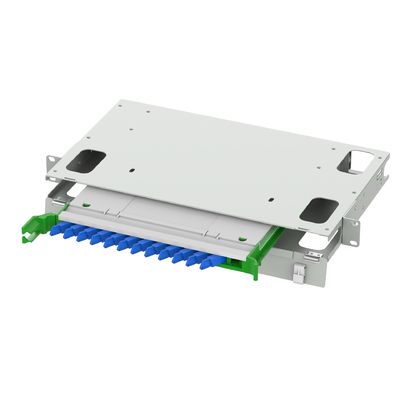 12 portas E2K Tipo Fibra Óptica Patch Panel com 5 e Branco