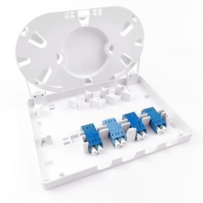 150*110*30mm FTTH Network Indoor 4 Cores LC UPC Fibra Óptica Plástico Faceplate Socket Panel