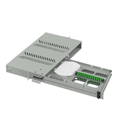 Quadro de distribuição subóptico 24 portas LC APC Swing Tipo 19 polegadas Fibra Óptica Patch Panel