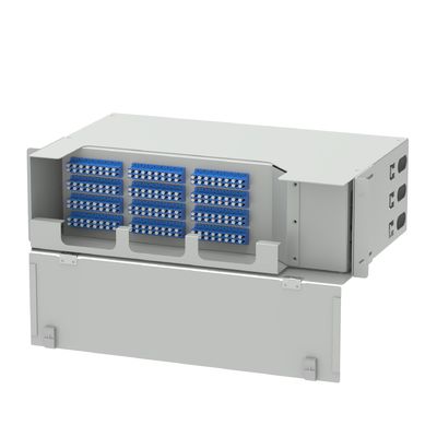 Quadro de distribuição subóptico para 96 núcleos Equipamento de fibra óptica Cinza/preto LC Tipo UPC