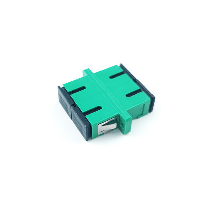 SC APC Dustproof Duplex Coupler com conexão ativa de fibra óptica verde de 2 portas
