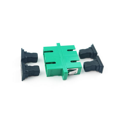 SC APC Dustproof Duplex Coupler com conexão ativa de fibra óptica verde de 2 portas