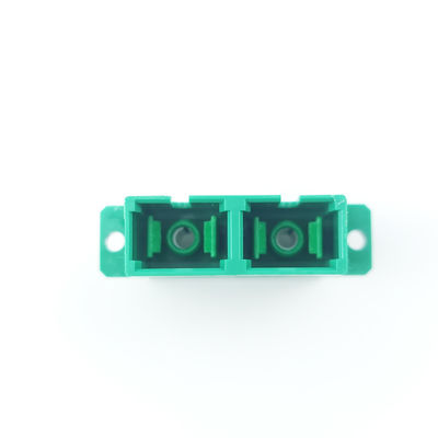 SC APC Dustproof Duplex Coupler com conexão ativa de fibra óptica verde de 2 portas
