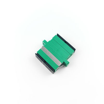 SC APC Dustproof Duplex Coupler com conexão ativa de fibra óptica verde de 2 portas