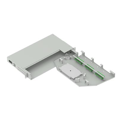 24 Núcleos LC APC Tipo 19 polegadas Swing Patch Panel Quadro de Distribuição Subóptica Melhor Cinza