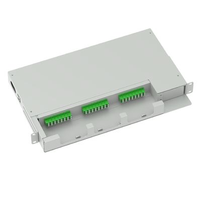 24 Núcleos LC APC Tipo 19 polegadas Swing Patch Panel Quadro de Distribuição Subóptica Melhor Cinza