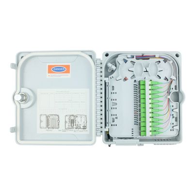 Caixa de distribuição de fibra óptica acesso FTTH exterior 12 núcleos terminação IP68 Telecom Power