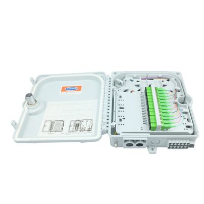 Caixa de distribuição de fibra óptica acesso FTTH exterior 12 núcleos terminação IP68 Telecom Power