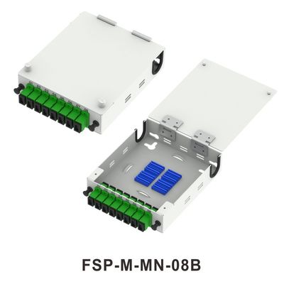FTTX Network ODN Metal Mini Fiber Optic FTTH Terminal Box 8 Distribuição de núcleo com conectores LC e SC