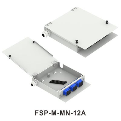 FTTX Network ODN Metal Mini Fiber Optic FTTH Terminal Box 8 Distribuição de núcleo com conectores LC e SC