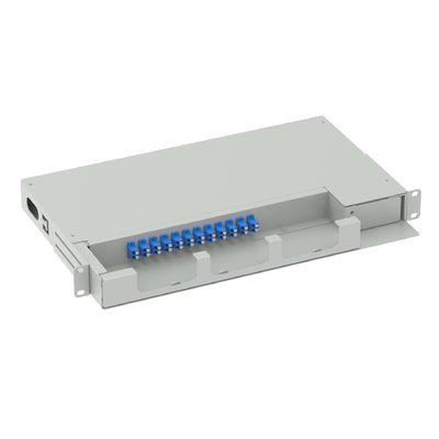 Rede ODN 12 Núcleos Quadro de Distribuição Óptica LC UPC Tipo 19 polegadas Swing Patch Panel