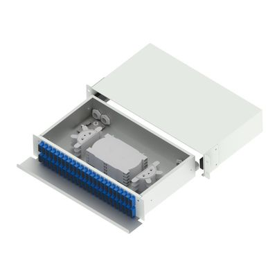 Conector de aço laminado a frio SC FC ST LC Tipo 19 polegadas Quadro de distribuição de fibra óptica para FTTX