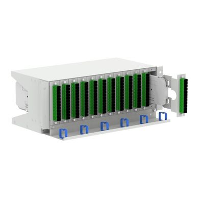 Cinza RAL 7035 4U 144 núcleos 19 polegadas Fibra Óptica Patch Panel Sub ODF com 3