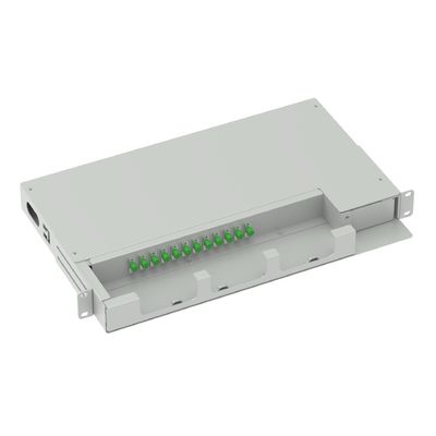 Quadro de distribuição subóptico 12 núcleos 19 polegadas FC APC Tipo Swing Patch Panel para rede FTTH