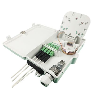 Caixa de terminação de fibra óptica de 4 núcleos FTTH IP65 exterior com conector de parede montado em cinza