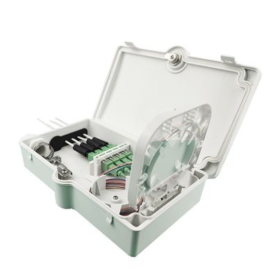 Caixa de terminação de fibra óptica de 4 núcleos FTTH IP65 exterior com conector de parede montado em cinza