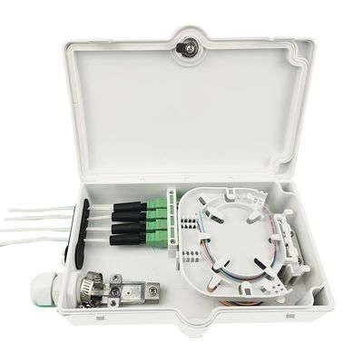 Caixa de terminação de fibra óptica de 4 núcleos FTTH IP65 exterior com conector de parede montado em cinza