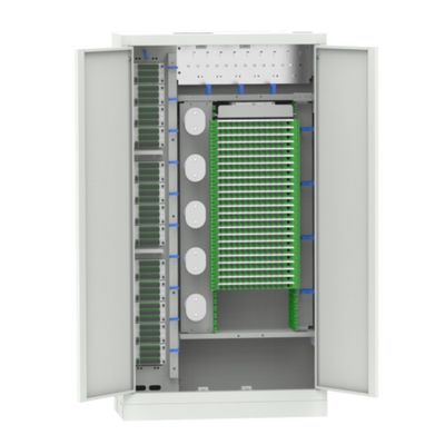 Quadro de distribuição de fibra óptica montado em rack interno de 19 polegadas SC/FC cinza