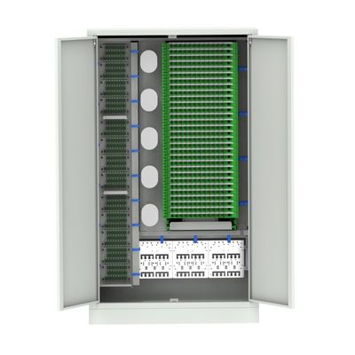Quadro de distribuição de fibra óptica montado em rack interno de 19 polegadas SC/FC cinza