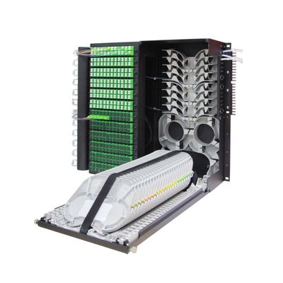 576 Núcleos de alta densidade Flip Down 19 polegadas Fibra Óptica Patch Panel para rede LAN com fio