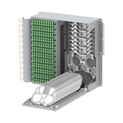 576 Núcleos de alta densidade Flip Down 19 polegadas Fibra Óptica Patch Panel para rede LAN com fio