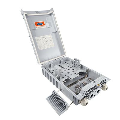 Caixa de distribuição de fibras de material PC ABS para acesso FTTH de 16 núcleos em montagem de poste de parede