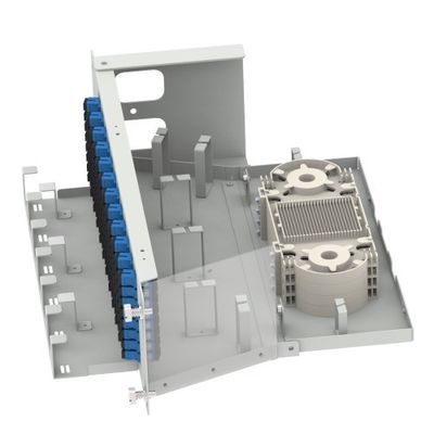 5 Time Gray 96cores 19 polegadas Flip down Fiber Optic Patchpanel para equipamentos ópticos
