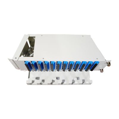 5 Time Gray 96cores 19 polegadas Flip down Fiber Optic Patchpanel para equipamentos ópticos