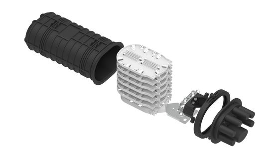 3- Caixa conjunta de cabo de fechamento de fibra óptica de 288 núcleos preto para redes FTTH