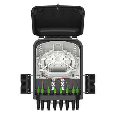 Caixa de distribuição de fibra óptica de 8 portas montável em parede/pólo para rede FTTX IP65 ao ar livre