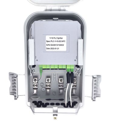 16 Port FTTH Fibra Óptica Terminal Box IP65 Wall Pole Mount Cajas de exterior para FTTx