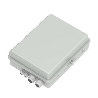 Caixa de distribuição de fibra óptica de 4 portas cinza IP65 impermeável para uso externo em modelo de rede