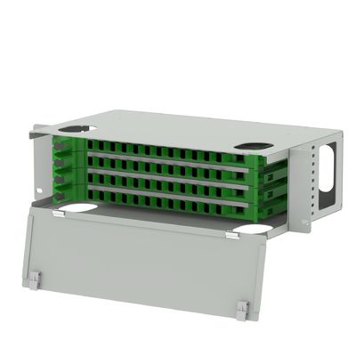 SC UPC Connector 48 Ports Fiber Distribution Patch Panel para rede ODF interna FTTH