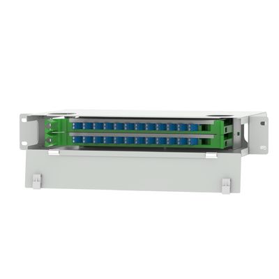 Grey LC Tipo 24 Portos Fibra Óptica Patchpanel de Distribuição para Centro de Dados de Economia de Espaço