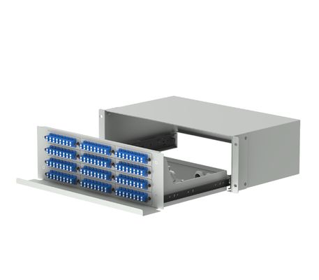 Centro de dados LC Tipo 192 Portos Fibra Óptica Distribuição Patchpanel Fibra Óptica Equipamento Branco