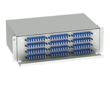 Centro de dados LC Tipo 192 Portos Fibra Óptica Distribuição Patchpanel Fibra Óptica Equipamento Branco