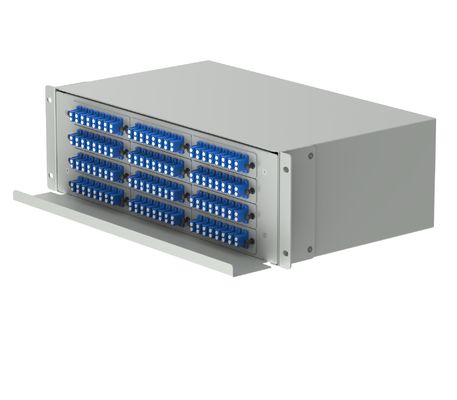 Centro de dados LC Tipo 192 Portos Fibra Óptica Distribuição Patchpanel Fibra Óptica Equipamento Branco