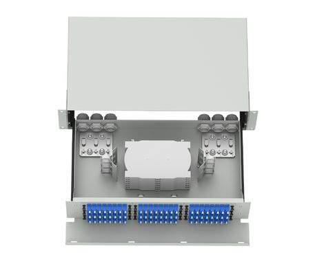 Capacidade Equipamento de fibra óptica Quadro de distribuição subóptica com 144 portas em preto