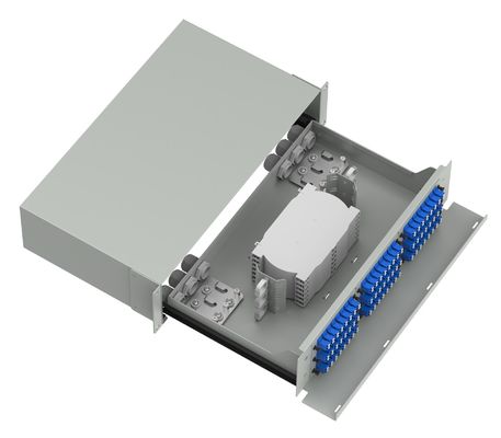 Capacidade Equipamento de fibra óptica Quadro de distribuição subóptica com 144 portas em preto