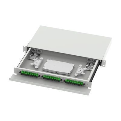 SC Tipo 1U 24 Port Patchpanel de distribuição de fibra óptica para FTTX Branco e &quot; Choice
