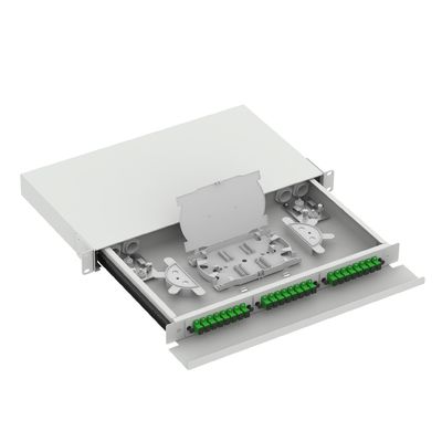 SC Tipo 1U 24 Port Patchpanel de distribuição de fibra óptica para FTTX Branco e &quot; Choice