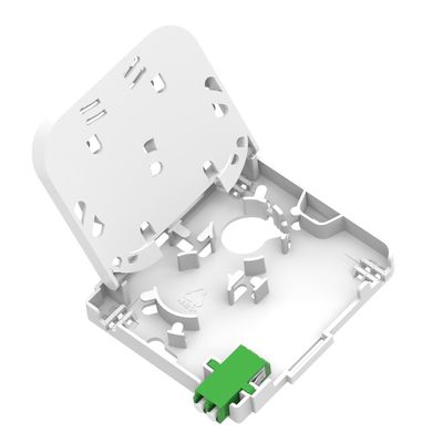 Placa de fachada de fibra óptica de tipo APC de núcleo 1 branco / cinza para conexão FTTH interna