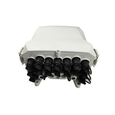 24 núcleos IP65 FTTH montado na parede / montado em pólo Caixa de distribuição de fibra óptica PC Material ABS